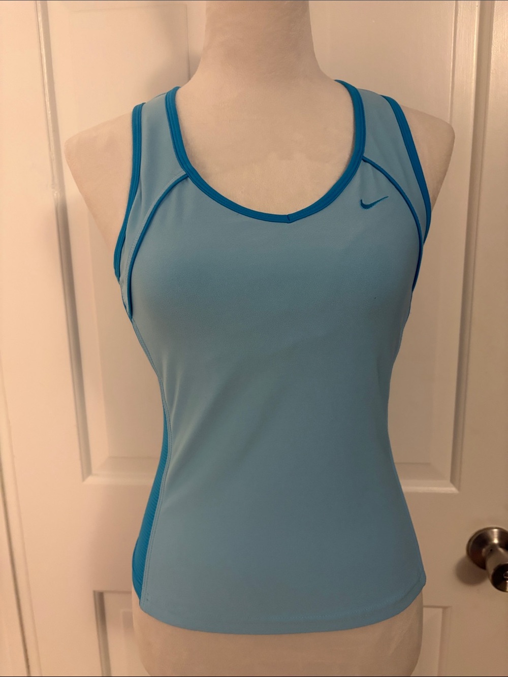Nike Light Blue Racerback Tank with Teal Trim